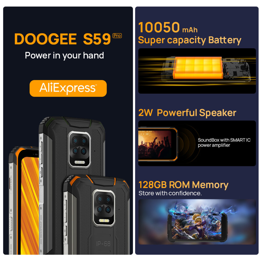 Doogee S59 Pro 10050 mAh: n akulla ennakkomyynnissä 199 dollaria, kirjoita giveaway voittaaksesi sen ilmaiseksi