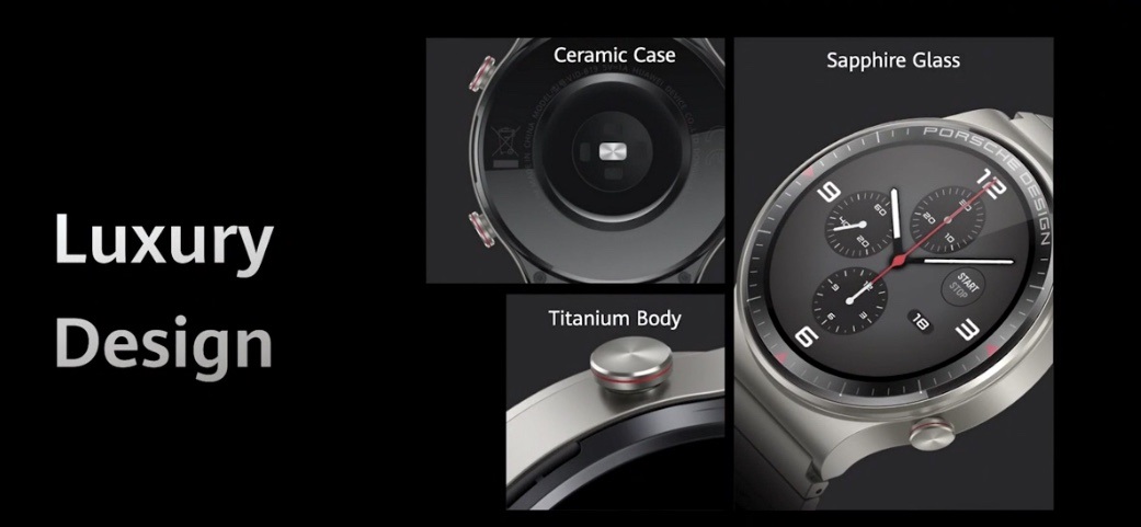 Huawei Watch GT2 Porsche Suunnittelu titaani / safiiri lasirakennuksella lanseerattu